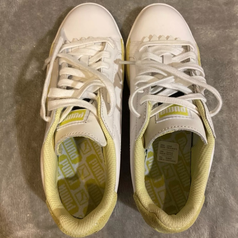 PUMA MATCH LO RESET Sneaker White/Light Green Sparkle Size US 6.5 - Picture 8 of 11